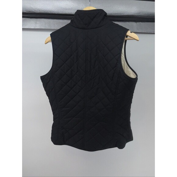 Lauren Ralph Lauren Black Cream Zip Quilted Reversible Vest Pockets M EUC - Picture 13 of 14